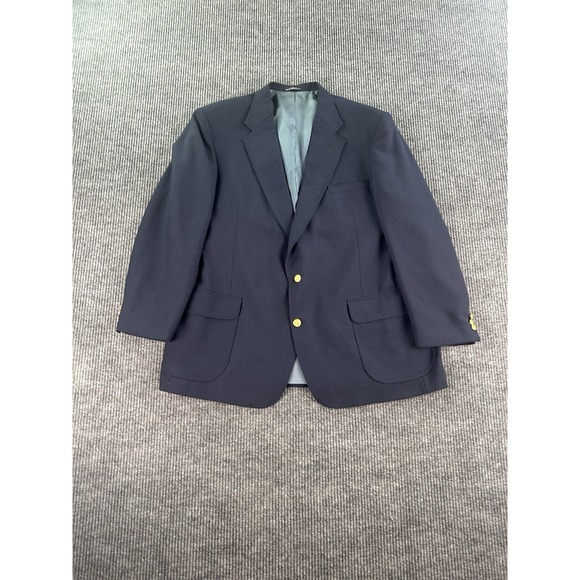 Stafford Other - Vintage Stafford Blazer 50 L Blue Wool Premium University Golden Button Logo